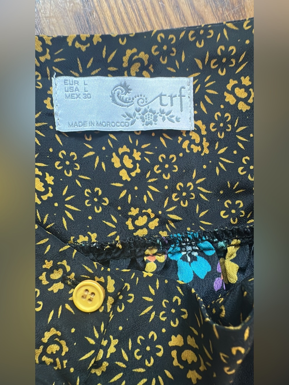 Zara/Trf Black Floral Boho Midi Dress with Bright Bouquet Print. (Mix31) - Picture 5 of 5